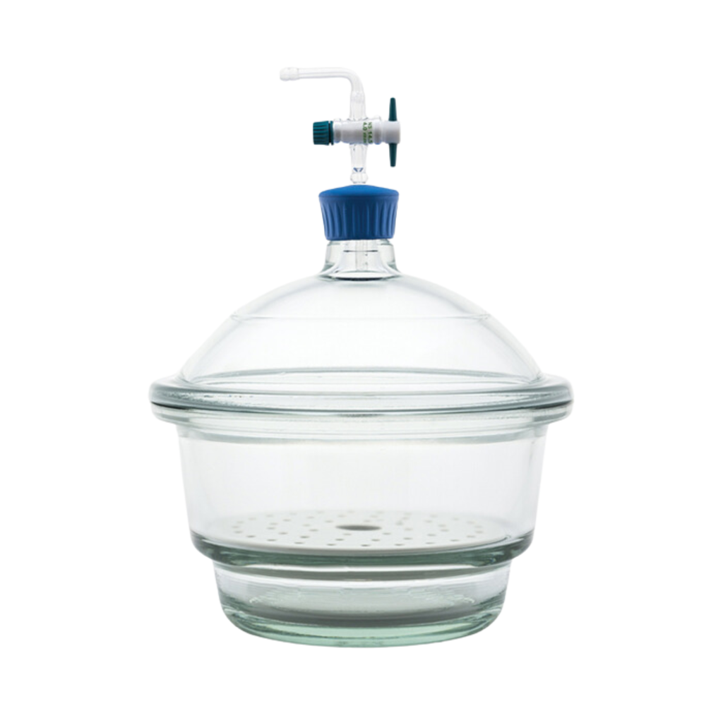 Desecador de Vidrio al Vacío con Llave de Paso, 250 mm, Isolab