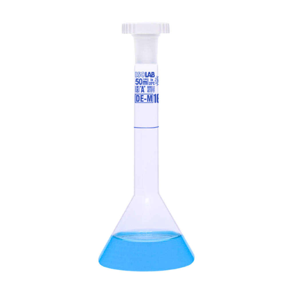 Matraz Volumétrico Trapezoidal Clase A 2 ml con Certificado de Conformidad, Vidrio Borosilicato, Isolab