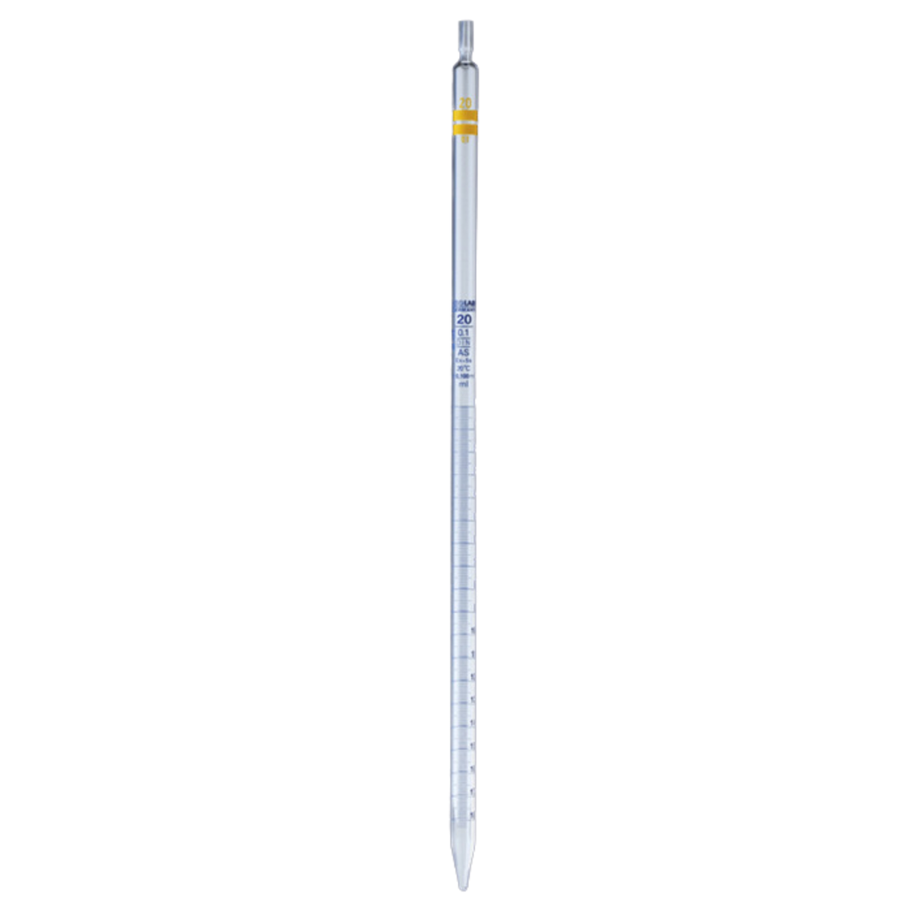 Pipeta Graduada Clase AS 5 ml con Certificado de Conformidad, Vidrio Según ISO 835, Isolab