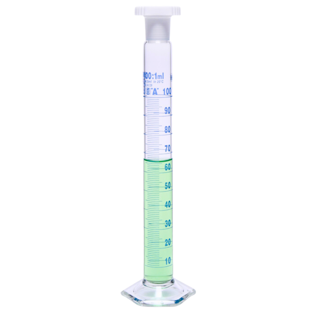 Cilindro Graduado Clase A 1 Litro con Certificado de Conformidad, Vidrio Borosilicato, Isolab