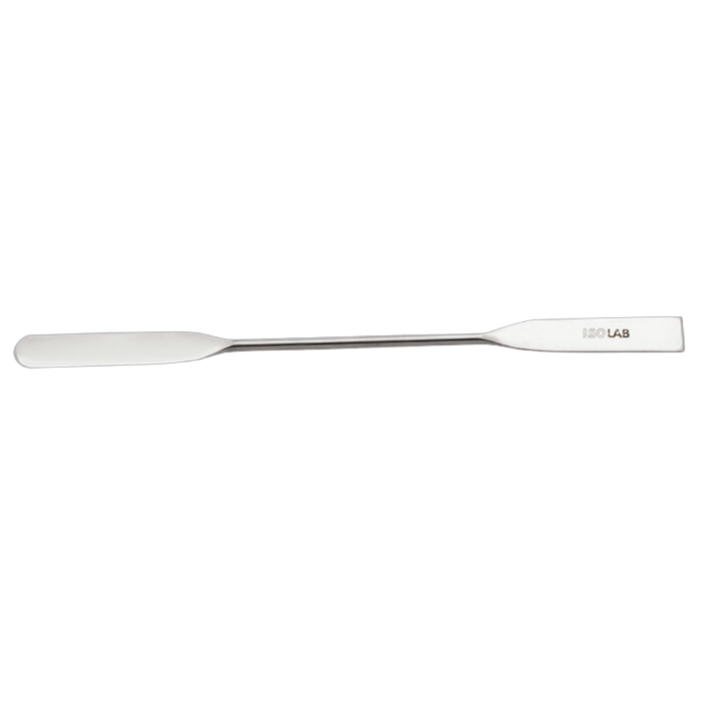 Espátula doble acero inoxidable 304 210 mm recto redondeado Isolab