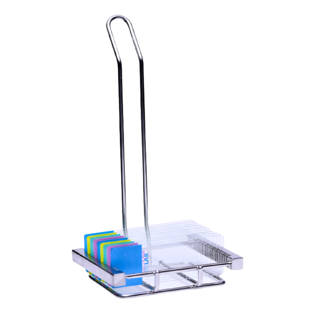 Rack acero inoxidable tinción 20 laminillas Isolab