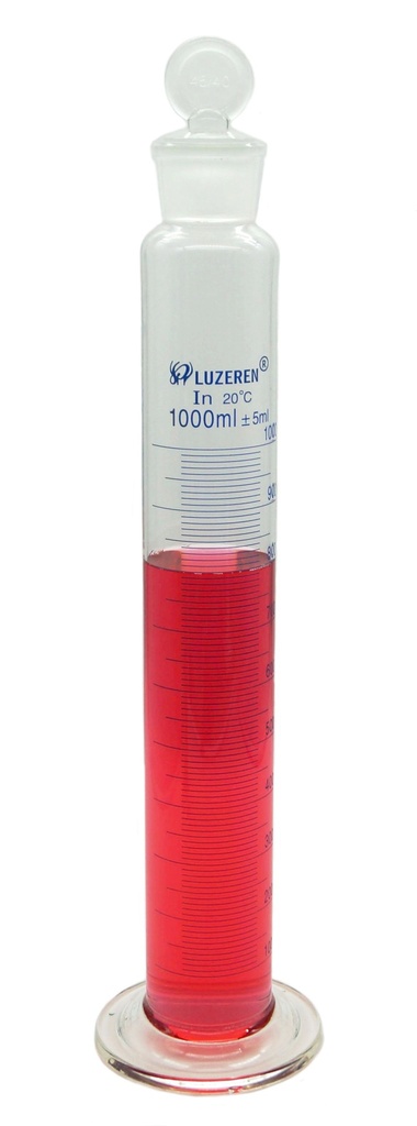 Probeta de vidrio con tapón 1 L boro 3.3 – Luzeren