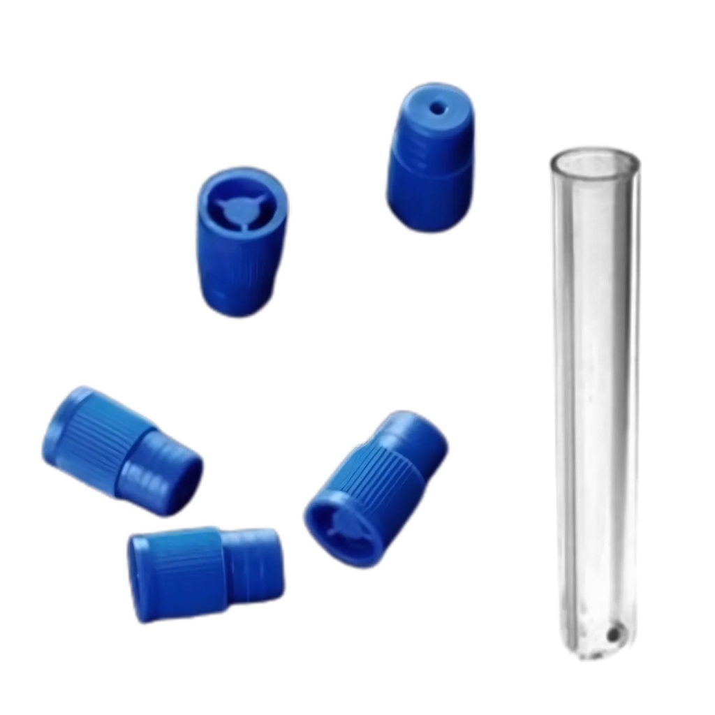 [12-1299] Tapa Azul PE Tubo 12mm 1000/Paq Biologix