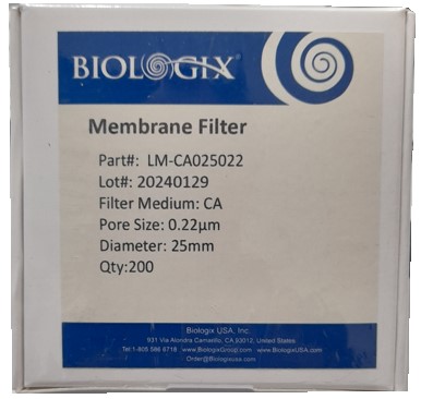 Membrana CA 0.22µm 25mm 200/Paq Biologix