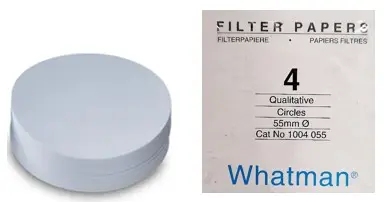 [1004-055] papel filtro # 4 de 5.5cm, 100/paq. whatman