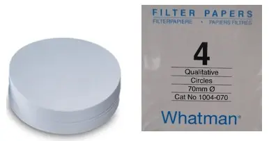 [1004-070] papel filtro # 4 de 7cm, 100/paq. whatman