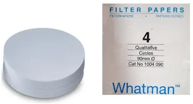 [WT-1004-090] papel filtro # 4 de 9cm, 100/paq. whatman