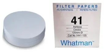 [1441-125] papel filtro # 41 de 12.5cm, 100/paq. whatman