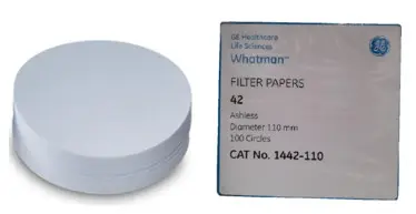 [1442-110] papel filtro # 42 de 11cm, 100/paq. whatman