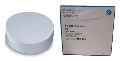 [1452-125] papel filtro # 52 de 12.5cm, 100/paq. whatman