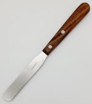 Espátula de acero inoxidable 165 mm c/mango de madera Luzeren
