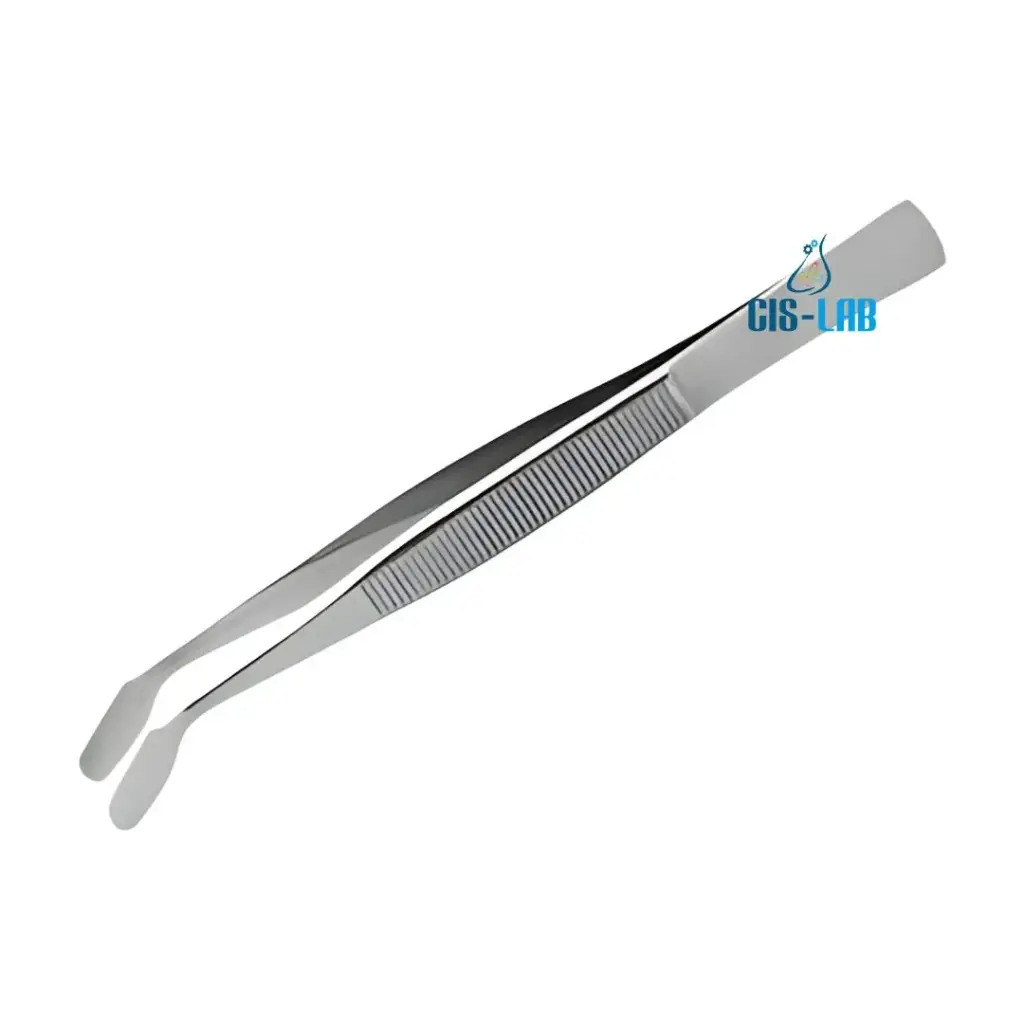 Pinza De Diseccion Punta Plana Curva 110Mm.  Luzeren