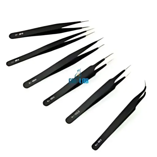 [LUZ-2933] Set 6 pinzas precisión ESD anti-magnéticas – Negro (Luzeren)