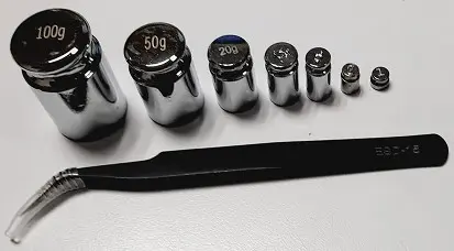 [CES-28205] Juego de 7 pesas cromadas de 1g a 100g