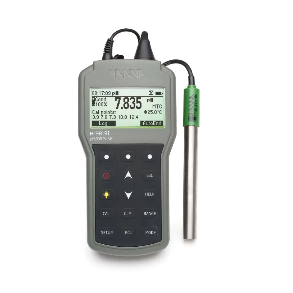 Medidor profesional portátil de pH/ORP/ISE a prueba de agua