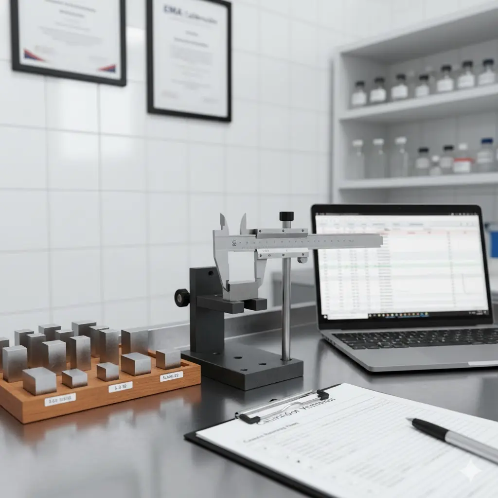 Calibración de Calibrador Vernier por Comparación con Bloques Patrón