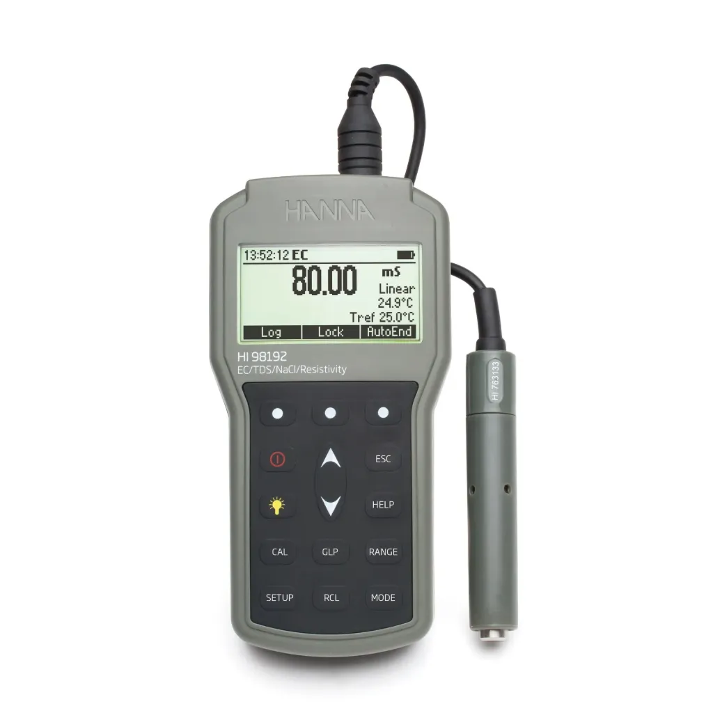[HI98192] Medidor Portátil de Conductividad, TDS, Resistividad y NaCl 1000 mS/cm Hanna