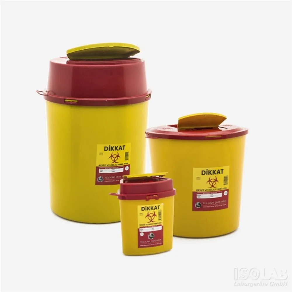 Bote de PP de 1.3L , para desechos punzo cortantes. Isolab