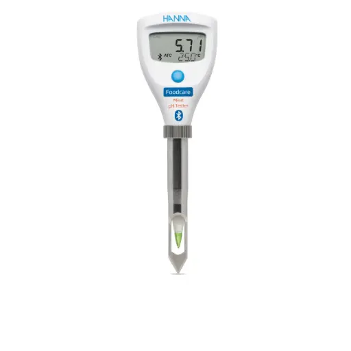[HI9810452] Medidor de pH para carne con Bluetooth, con electrodo especializado incorporado, compatible con cuchilla FC097