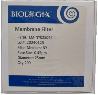 [BG-LM-NY025045] Membrana Nylon (Hidrofilica) 0.45Um, 25Mm, 200/Paq - Biologix