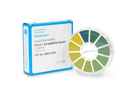 [WT-2600-103A] papel indicador ph 6.4- 8, 7mm x 5m/rollo. whatman