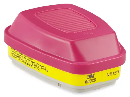 3M 60928 Combinación de Cartucho/Filtro para Vapor Orgánico/Gas Ácido P100