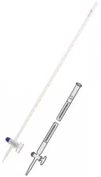 [GL41645A-10] Bureta Con Llave De Vidrio Banda Azul 10Ml.  Luzeren