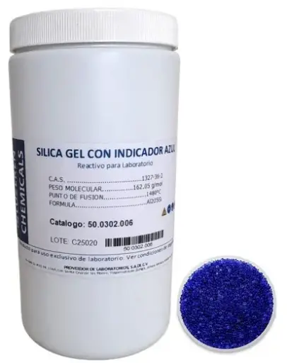 [50.0302.006] Silicagel con indicador azul 3–5 mm, 1 kg – Luzeren