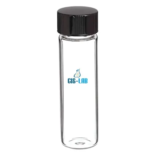 [LUZ-2730] Vial claro 12 mL rosca 15-425 con tapa negra PTFE/silicón (c/100) – Luzeren