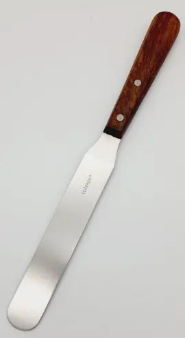 [LUZ-1641] Espátula de acero inoxidable 230 mm con mango de madera – Luzeren