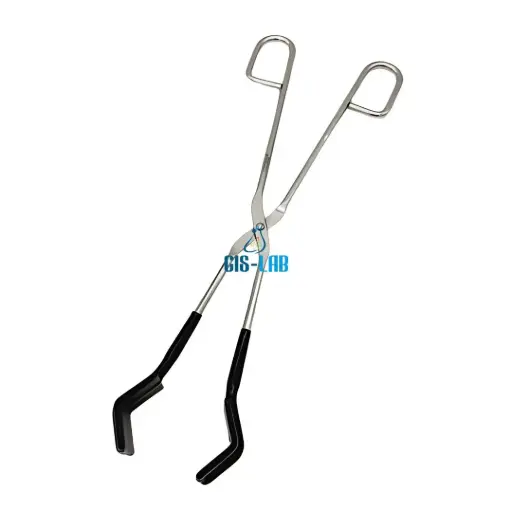 [LUZ-1663] Pinzas para matraz 300 mm con puntas de vinil – Acero niquelado (Luzeren)