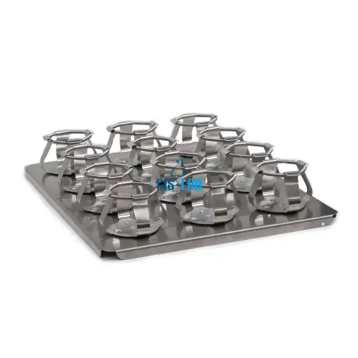 [LUZ-1541] Plataforma para agitador HZ-300 con 12 pinzas para matraces 500 mL – acero inox. Luzeren