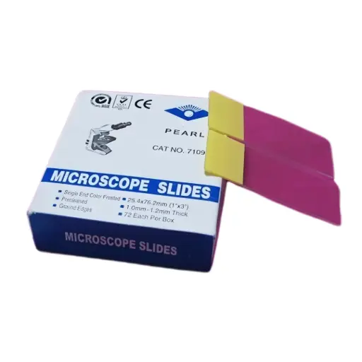 [7109] Portaobjetos de Vidrio 25x75mm con Banda de Color, PEARL