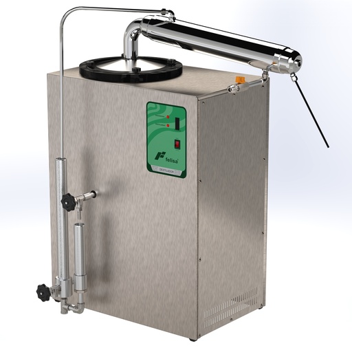 [FE-395A] Destilador de agua FE-395A, 18 L/h, acero inoxidable, trifásico. Felisa