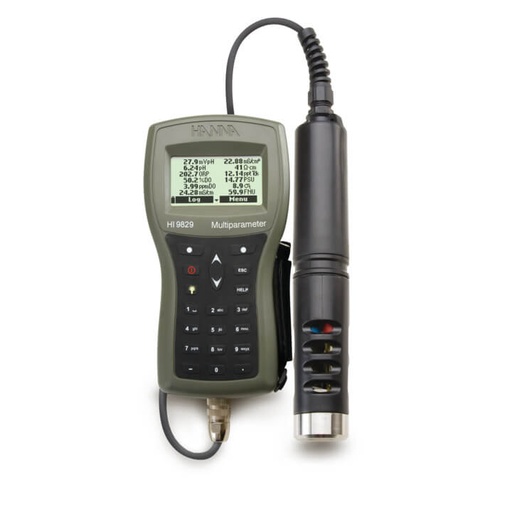 [EQ-HI9829-10101] Medidor multiparamétrico de pH/ORP, CE, OD, c/GPS, sonda 10 metros de cable, 115V