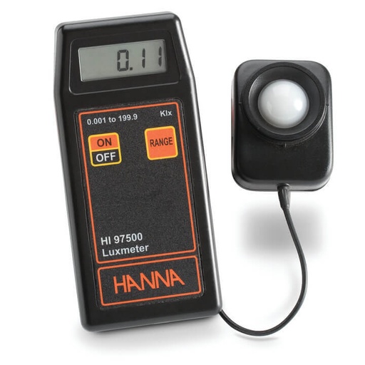[HI97500] Luxómetro portátil intervalo: 0.001 a 1.999 Klux/0.01 a 19.99 Klux/0.1 a 199.9 Klux - Hanna Instruments