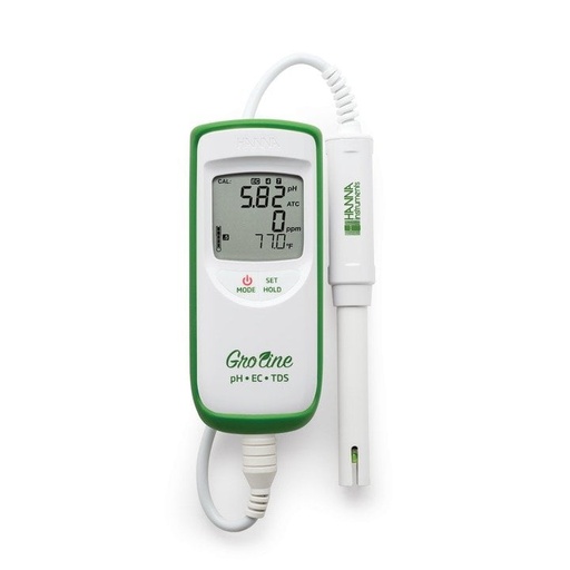 [HI9814] medidor portátil e impermeable de ph/ce/tds de la línea groline, útil para hidroponía.