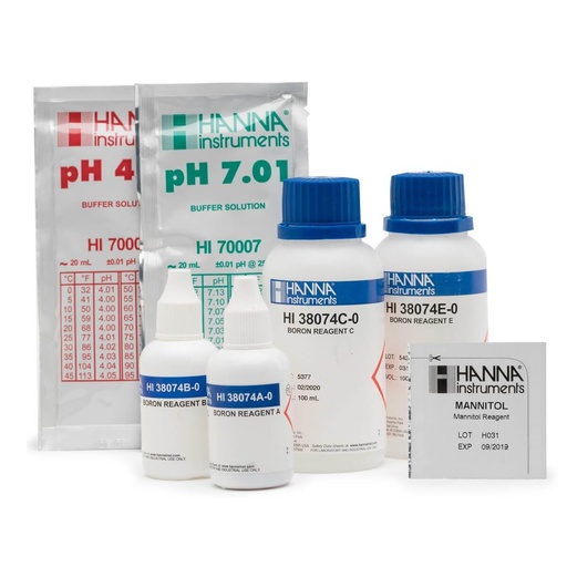 [RYQ-HI38074-100] Reactivos de reemplazo para el kit químico de pruebas de boro en agua de riego ( 100 pruebas)