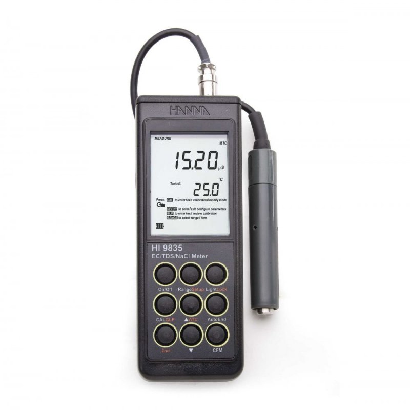 Medidor portátil de CE/TDS/NaCl/°C