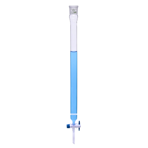embudo de vidrio de borosilicato con filtro sinterizado y llave ptfe, Isolab