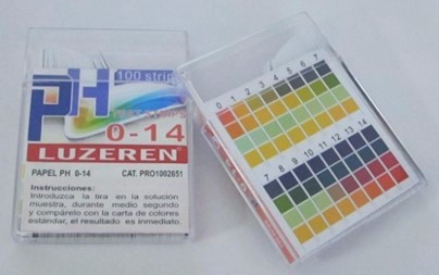 [LUZ-2651] Papel indicador pH 0–14 estuche 100 tiras – Luzeren