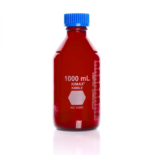 [14399-1000] frasco de 1000 ml para laboratorio gl 45 ray-sorb con tapa y anillo polipropileno Kimax