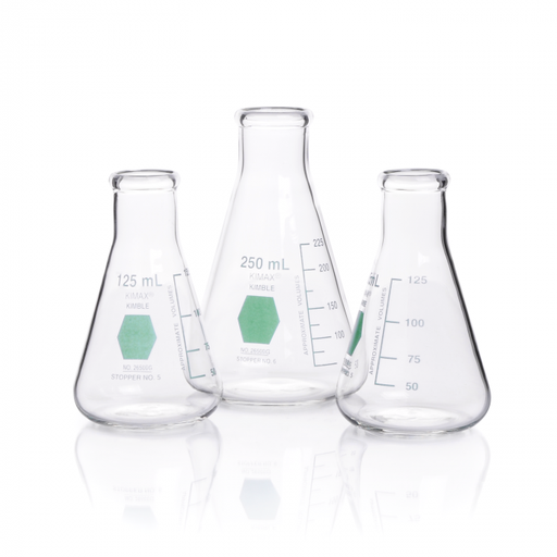 [26500G-125] matraz erlenmeyer, graduado, decorado verde  125 ml Kimax