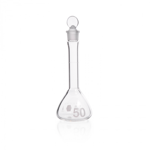 [92820G-50] matraz vol claro hd, clase "a"  boca ancha, tapon vidrio, certificado individual 50 ml Kimax