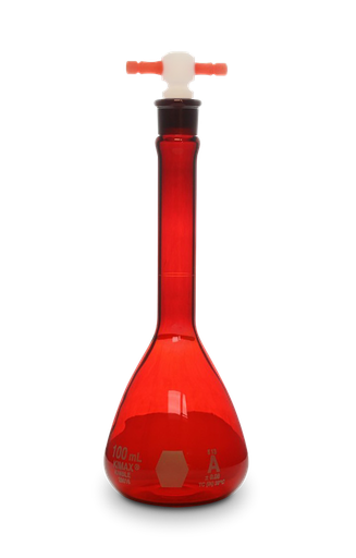 [28016-25] matraz volumétrico "a" ray-sorb, tapón ptfe 25 ml Kimax