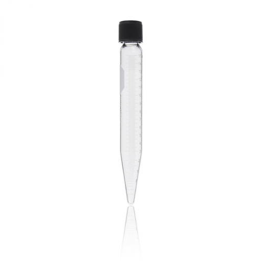 [45166-15] tubo de centrífuga fondo cónico, "p.c.", graduado, roscado y tapón 15 ml Kimax