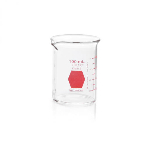 [CRS-KIMAX-14000R-100] Vaso de Precipitado,Regular, Forma Baja Decorado En Rojo Graduado 100 Ml