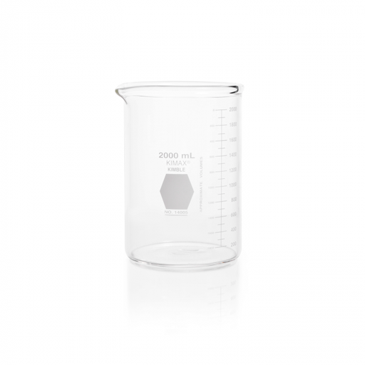 [14005-2000] vaso de precipitado, pared reforzada (heavy-duty), forma baja, graduado 2000 ml Kimax