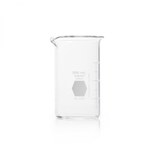 [14030-200] vaso de precipitado. berzelius, con vertedero, forma alta, graduado 200 ml Kimax